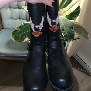 🦅 Harley-Davidson 🦅 Embroidered Eagle Riding Boots
